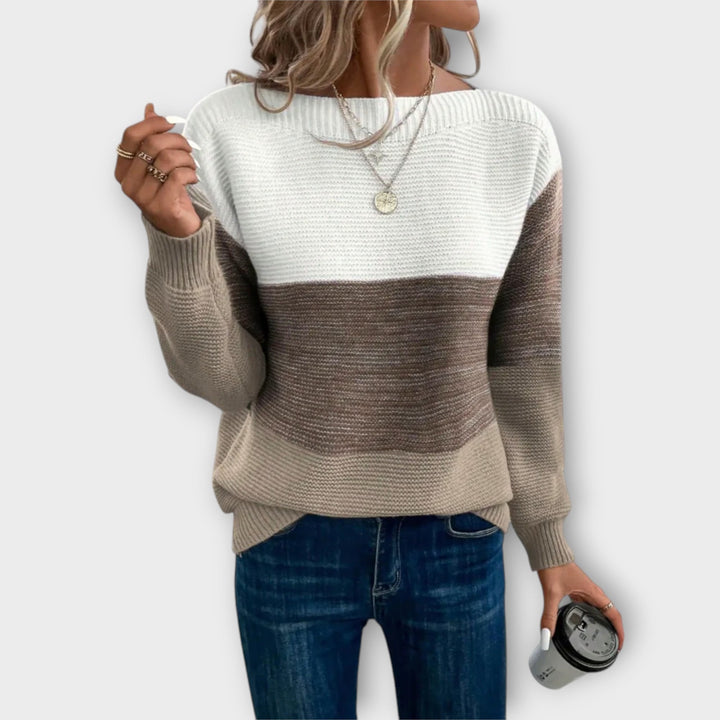 Maria|Elegant Tri-Color Sweater