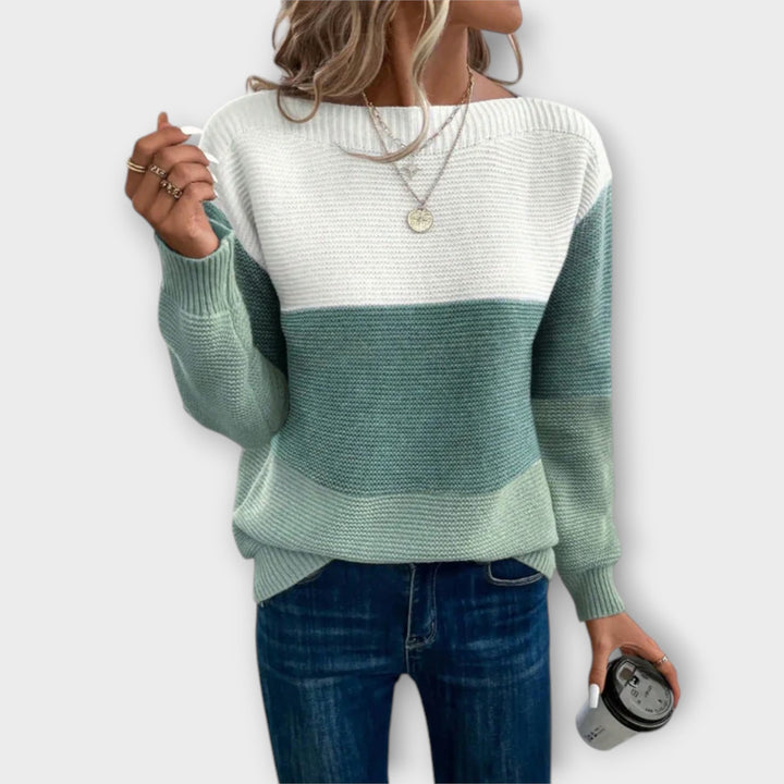 Maria|Elegant Tri-Color Sweater