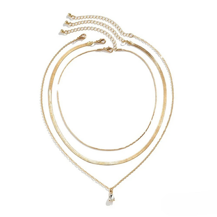 Layered Necklace with Gold-Colored
