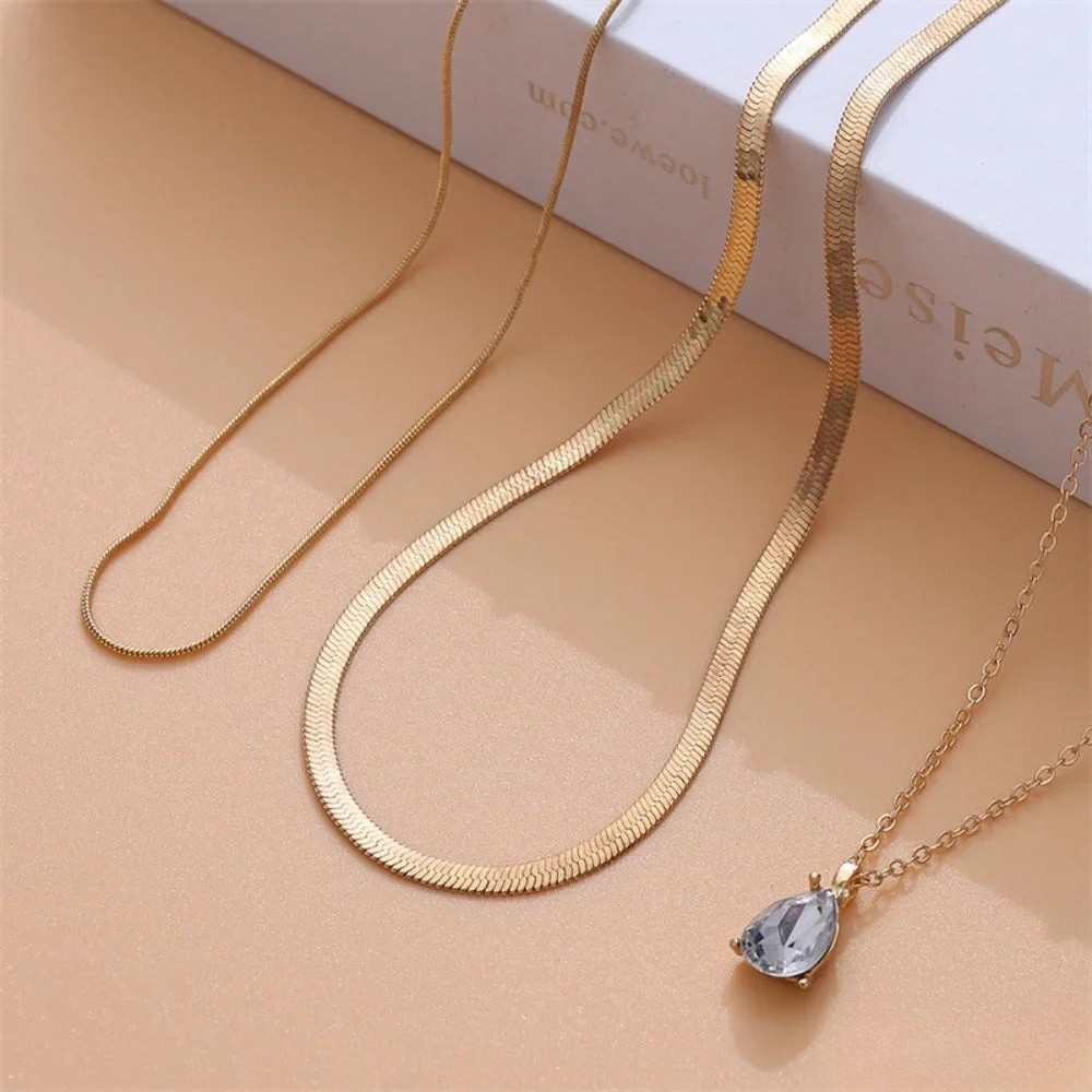 Layered Necklace with Gold-Colored